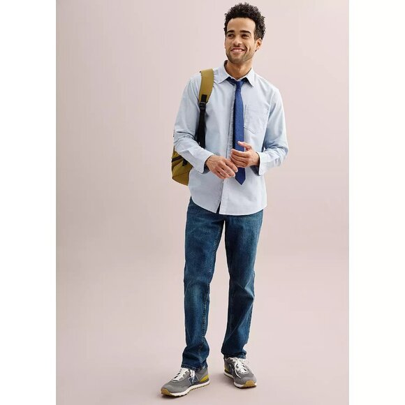 Perfect Length Untucked Button Down Shirt Gray Sonoma Goods For Life size Medium - Picture 3 of 12